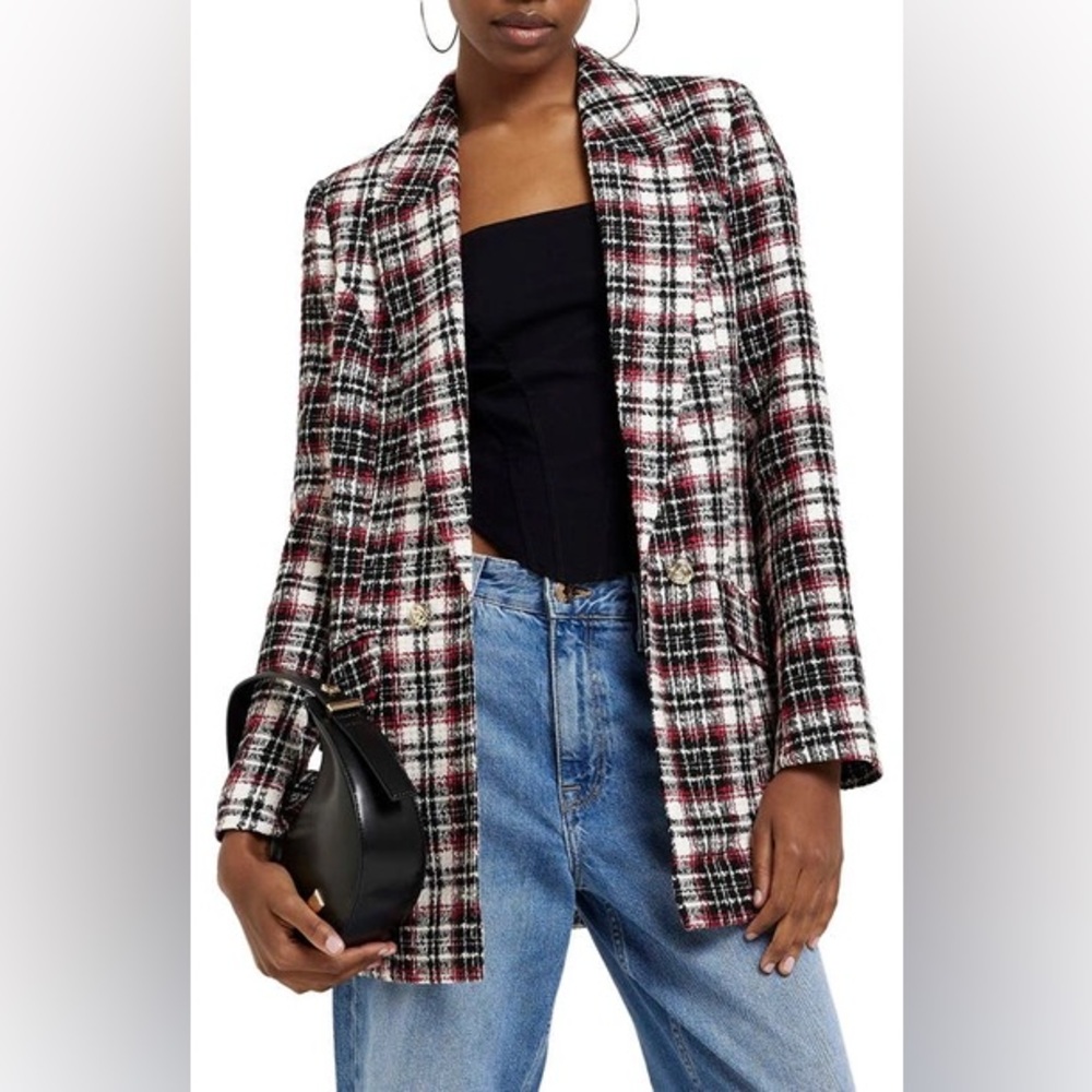 River Island tartan blazer